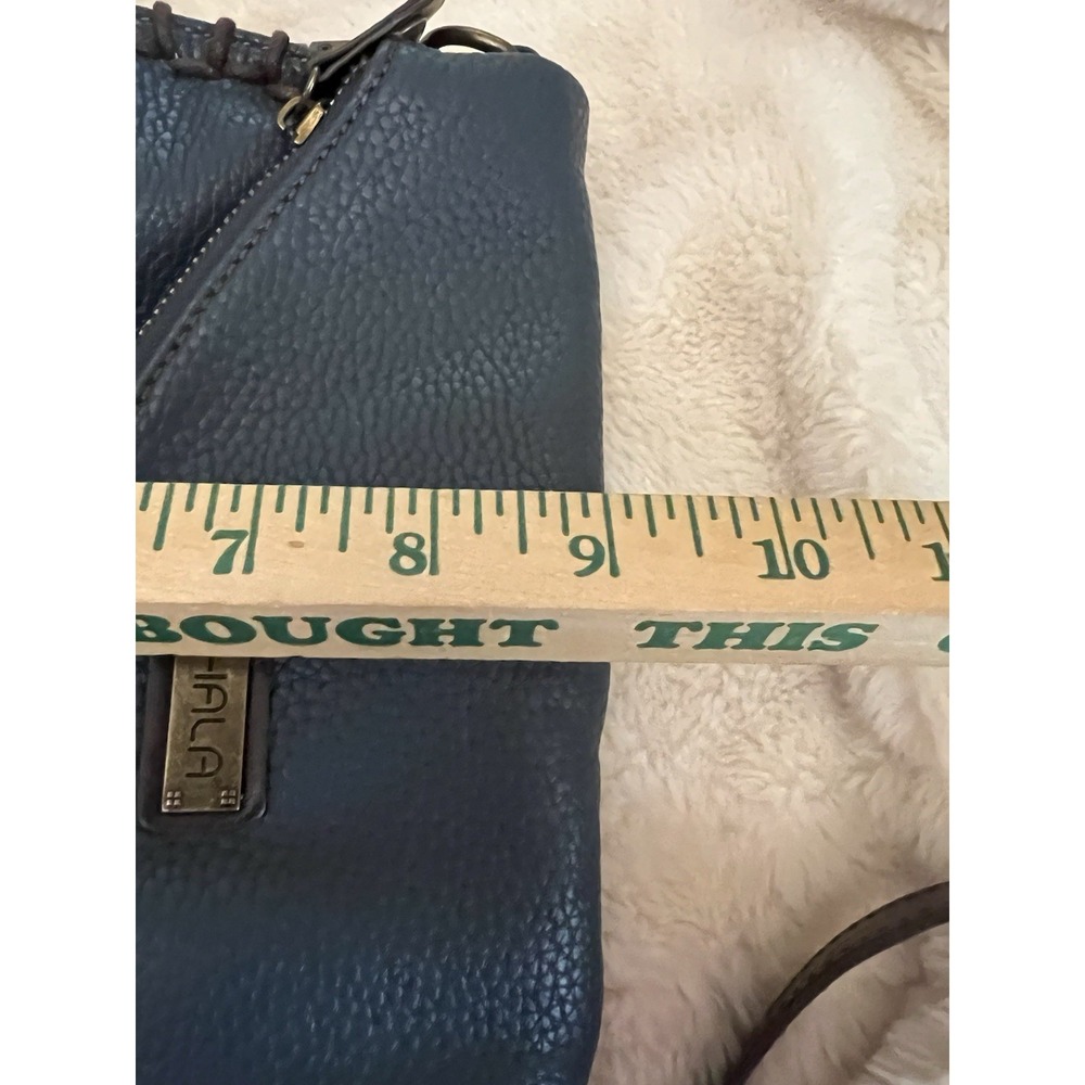 Chala Faux Leather Crossbody Purse Flap Top Shoulder Bag Blue Solid - Picture 9 of 10